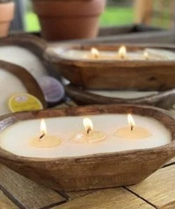 Forever Green Art Gifts Petite Carved Bowl Scented (RELAX) Hand Poured Candle - Approx 9 In