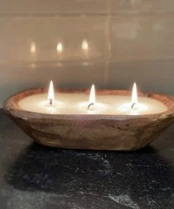Forever Green Art Gifts Petite Carved Bowl Scented (RELAX) Hand Poured Candle - Approx 9 In