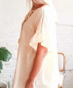 Gigio Back To You Textured Tassel Tie Blouse