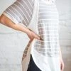 Gigio Tops Gia Raw Hem Striped Terry Top (GHG-M)