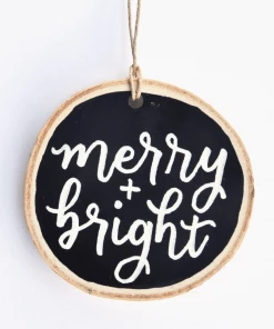 Greater Joy Designs Wood Slice Ornament - Merry & Bright Gifts