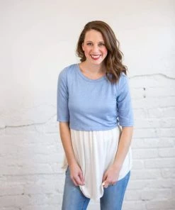 Grey House Goods Tops Color Block Nursing Top