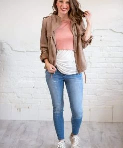 Grey House Goods Tops Color Block Nursing Top