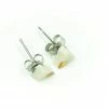 Grey House Goods Tiny Gold Triangle On White Porcelain Earrings