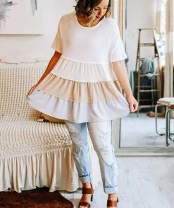 Grey House Goods Apparel Hopes Tiered Color Block Blouse 23 Grey House Goods Apparel Hopes Tiered Color Block Blouse