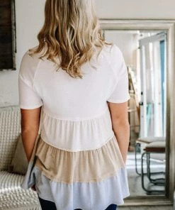 Grey House Goods Apparel Hopes Tiered Color Block Blouse 20 Grey House Goods Apparel Hopes Tiered Color Block Blouse