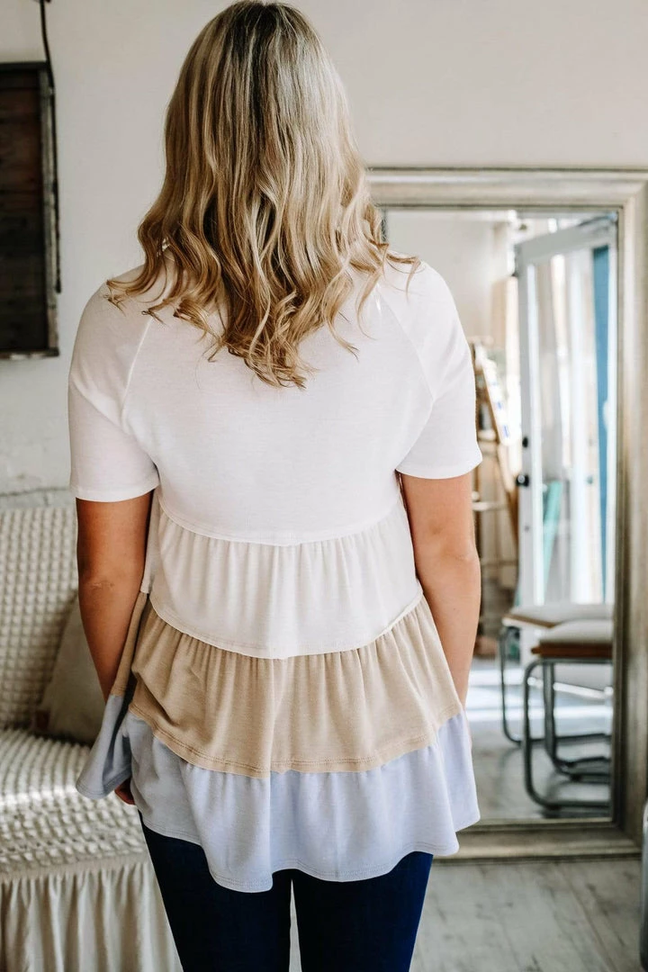 Grey House Goods Apparel Hopes Tiered Color Block Blouse 9 Grey House Goods Apparel Hopes Tiered Color Block Blouse