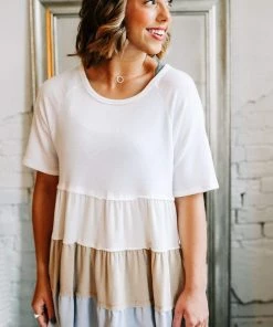 Grey House Goods Apparel Hopes Tiered Color Block Blouse 18 Grey House Goods Apparel Hopes Tiered Color Block Blouse