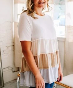 Grey House Goods Apparel Hopes Tiered Color Block Blouse 19 Grey House Goods Apparel Hopes Tiered Color Block Blouse