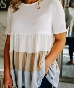 Grey House Goods Apparel Hopes Tiered Color Block Blouse 16 Grey House Goods Apparel Hopes Tiered Color Block Blouse