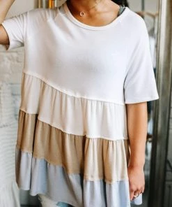 Grey House Goods Apparel Hopes Tiered Color Block Blouse