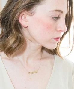 Grey House Goods Jewelry + Handbags + Accessories Survivor Plate Necklace (Pink Ribbon Edition)