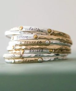 Grey House Goods Stackable Encouragement Bracelets Jewelry + Handbags + Accessories