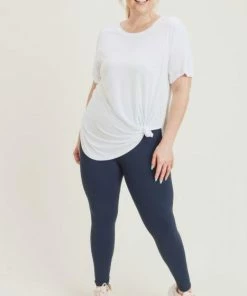 Grey House Goods Trousers + Leggings + Denim Tapered Band Essential Solid Highwaist Leggings - Navy 12 Grey House Goods Trousers + Leggings + Denim Tapered Band Essential Solid Highwaist Leggings - Navy