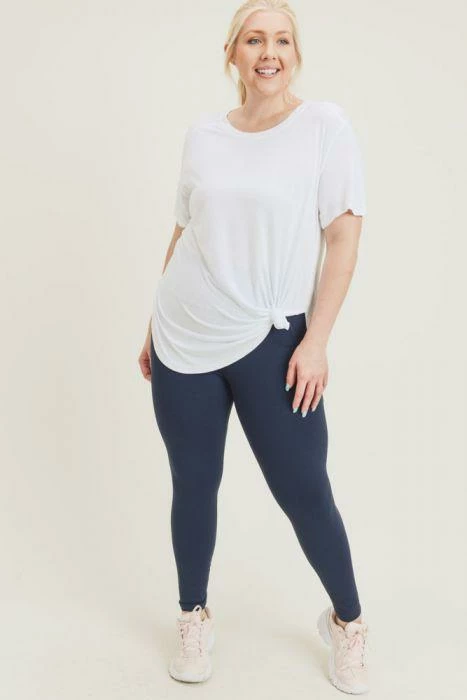 Grey House Goods Trousers + Leggings + Denim Tapered Band Essential Solid Highwaist Leggings - Navy 6 Grey House Goods Trousers + Leggings + Denim Tapered Band Essential Solid Highwaist Leggings - Navy