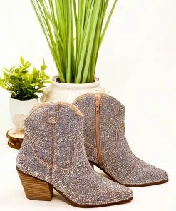Apparel Matisse Harlow Rhinestone Bootie In Clear
