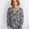 Hopely Long Story Short Teal Animal Print Sweater (GHG-M)