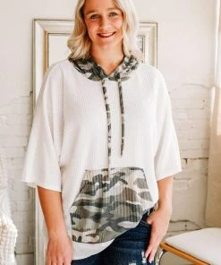 Hopely Apparel Carolina Camo Kangaroo Pouch Top