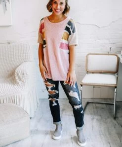 Hopely Good For You Color Block Knit Top Apparel