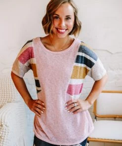 Hopely Good For You Color Block Knit Top Apparel