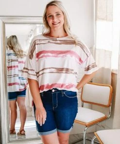 Hopely Apparel Kennedy Painterly Stripe Top