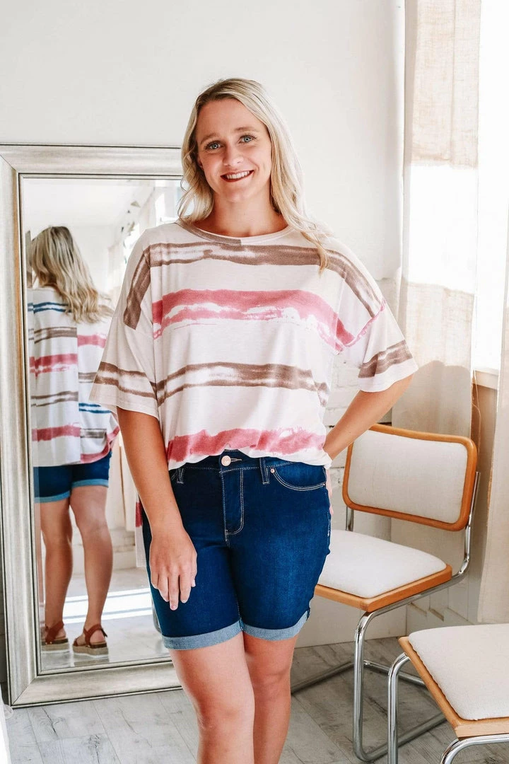 Hopely Apparel Kennedy Painterly Stripe Top 2 Hopely Apparel Kennedy Painterly Stripe Top