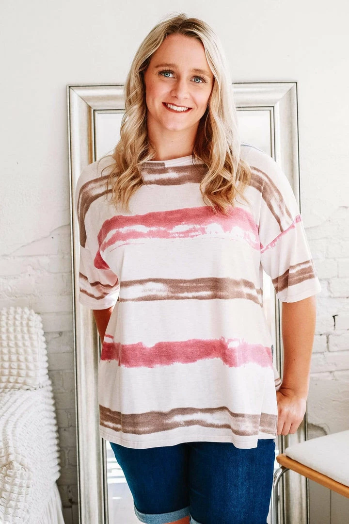 Hopely Apparel Kennedy Painterly Stripe Top 1 Hopely Apparel Kennedy Painterly Stripe Top