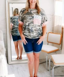 Hopely Stars, Stripes & Camo Top Apparel