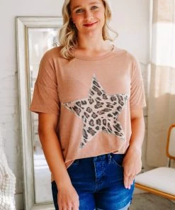Hopely Wish Upon A Star Leopard Star Top