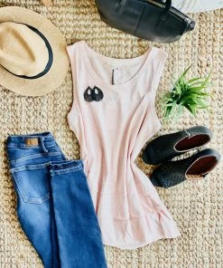 No Ship Drop Ship Apparel Lay It On Thick Sleeveless Top In Ballerina Pink