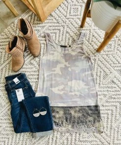 No Ship Drop Ship Spread Your Wings Sleeveless Top In Camo