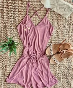 No Ship Drop Ship Mainstream-Mauve Summer Romper Apparel