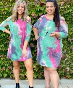 Boutique Simplified X's And O's Cold Shoulder Dress