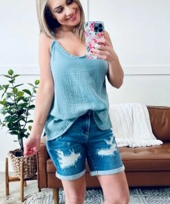 No Ship Drop Ship Breeze On By Gauze Top Apparel