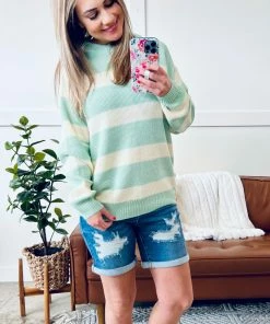 No Ship Drop Ship Apparel Beach In The Air Striped Sweater