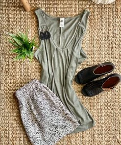 No Ship Drop Ship Playing The Field Green Sleeveless Top