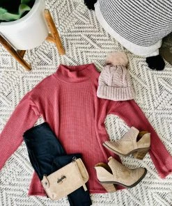 No Ship Drop Ship Apparel Raspberry Wine Fall Knit Sweater