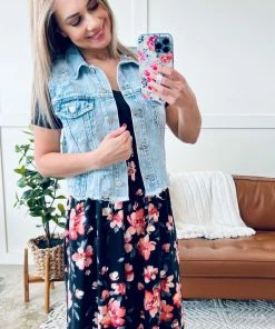 No Ship Drop Ship Short And Sweet Distressed Denim Vest By Risen 14 No Ship Drop Ship Short And Sweet Distressed Denim Vest By Risen