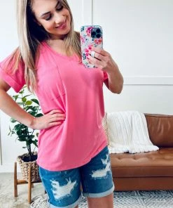 No Ship Drop Ship Pocketful Of Basics In Bubblegum Pink Apparel