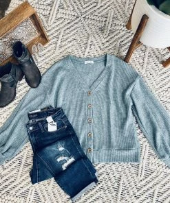 No Ship Drop Ship I'll Make A Note Cardigan In Mariner Apparel