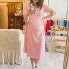 Zenana Jane A-Line Short Sleeve Dress In Dusty Pink Apparel