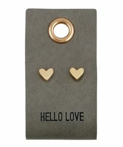 Santa Barbara Design Studio By Creative Brands Leather Tag With Earrings - Heart