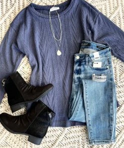 No Ship Drop Ship You Don't Have To Be Blue Cable Knit Top 13 No Ship Drop Ship You Don't Have To Be Blue Cable Knit Top