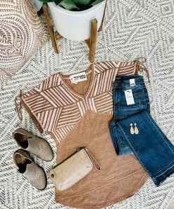 No Ship Drop Ship Apparel Keep Me In The Mix Top In Amber Glow