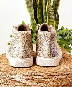 Corkys Imagine Sneaker In Beige Metallic Leopard Apparel