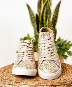 Corkys Imagine Sneaker In Beige Metallic Leopard Apparel