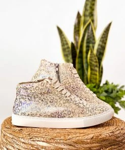 Corkys Imagine Sneaker In Beige Metallic Leopard Apparel