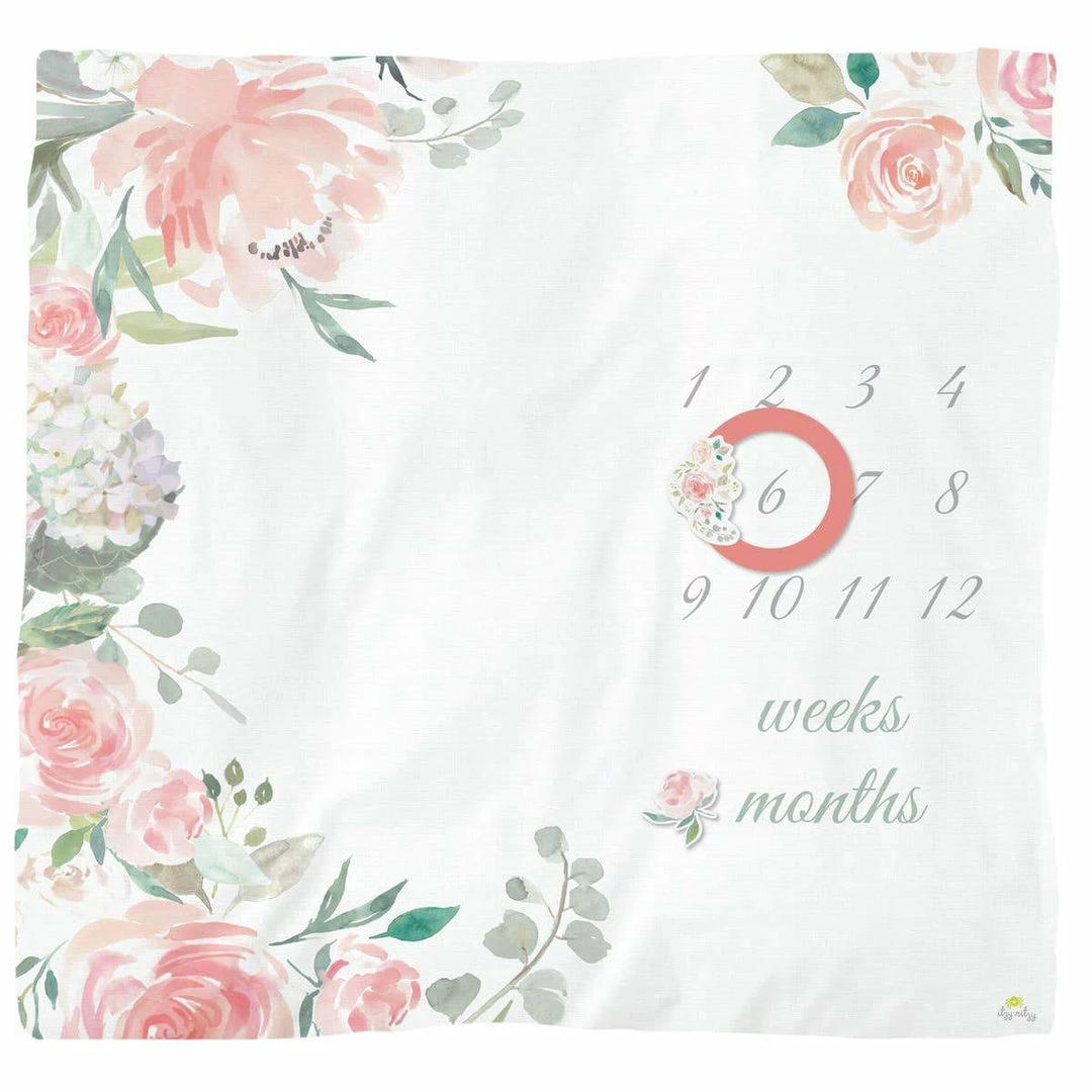 Itzy Ritzy *NEW* Cutie Captures™ Floral Milestone Blanket 1 Itzy Ritzy *NEW* Cutie Captures™ Floral Milestone Blanket
