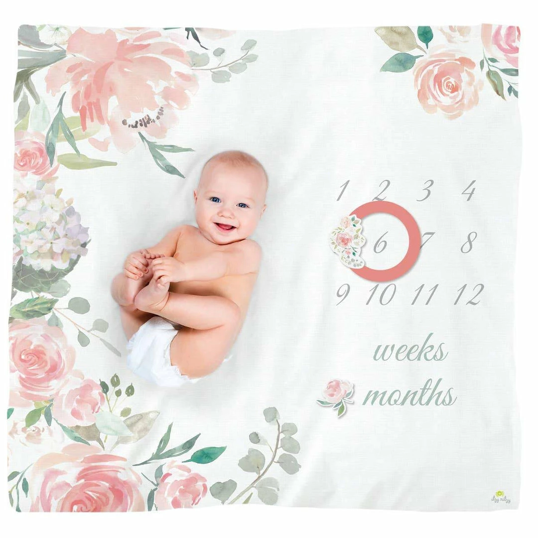 Itzy Ritzy *NEW* Cutie Captures™ Floral Milestone Blanket 3 Itzy Ritzy *NEW* Cutie Captures™ Floral Milestone Blanket