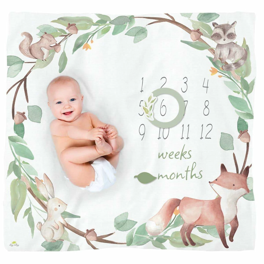 Itzy Ritzy *NEW* Cutie Captures™ Woodland Milestone Blanket Motherhood + Moments 3 Itzy Ritzy *NEW* Cutie Captures™ Woodland Milestone Blanket Motherhood + Moments